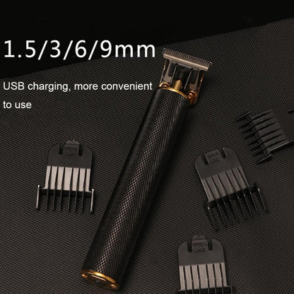 Hollow T-Shaped Steel Head Hair Trimmer USB Charging Carving Electric Hair Clipper, Color: Rose Gold - Hair Trimmer by buy2fix | Online Shopping UK | buy2fix