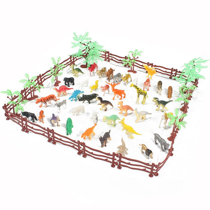 68 in 1 Simulation Mini Zoo Toy Set Solid Dinosaur Models Toy - Model Toys by buy2fix | Online Shopping UK | buy2fix