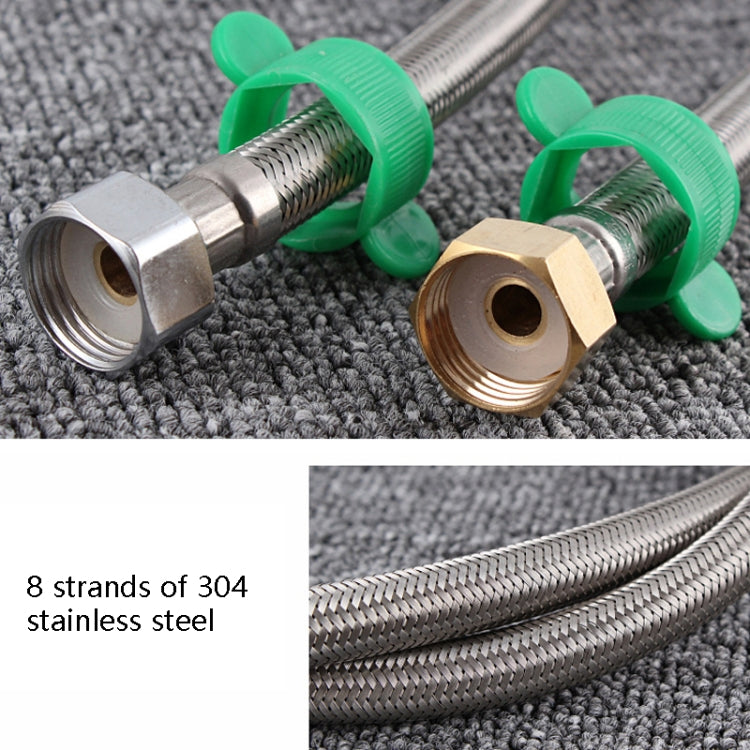 2 PCS 1.2m Steel Hat 304 Stainless Steel Metal Knitting Hose Toilet Water Heater Hot And Cold Water High Pressure Pipe 4/8 inch DN15 Connecting Pipe - Home & Garden by buy2fix | Online Shopping UK | buy2fix