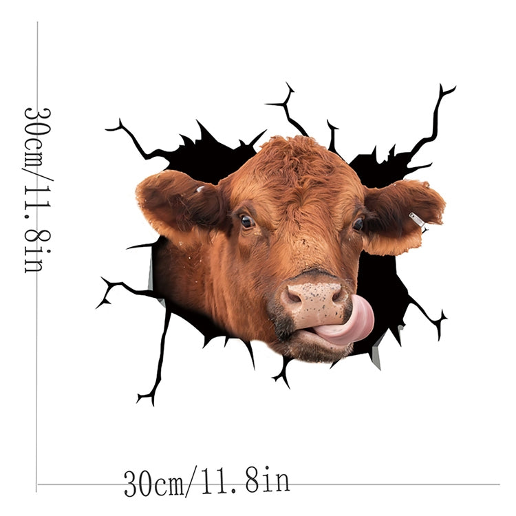 7 PCS Animal Wall Stickers Cattle Head Hoisting Car Window Static Stickers(Cow 05) - In Car by buy2fix | Online Shopping UK | buy2fix