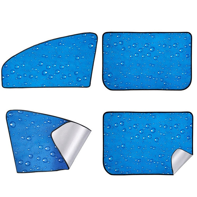 4 PCS R-2938 Single-Layer Sun Protection Magnetic Car Curtain Vehicle Water Drop Sunshade(Blue Left) - In Car by buy2fix | Online Shopping UK | buy2fix