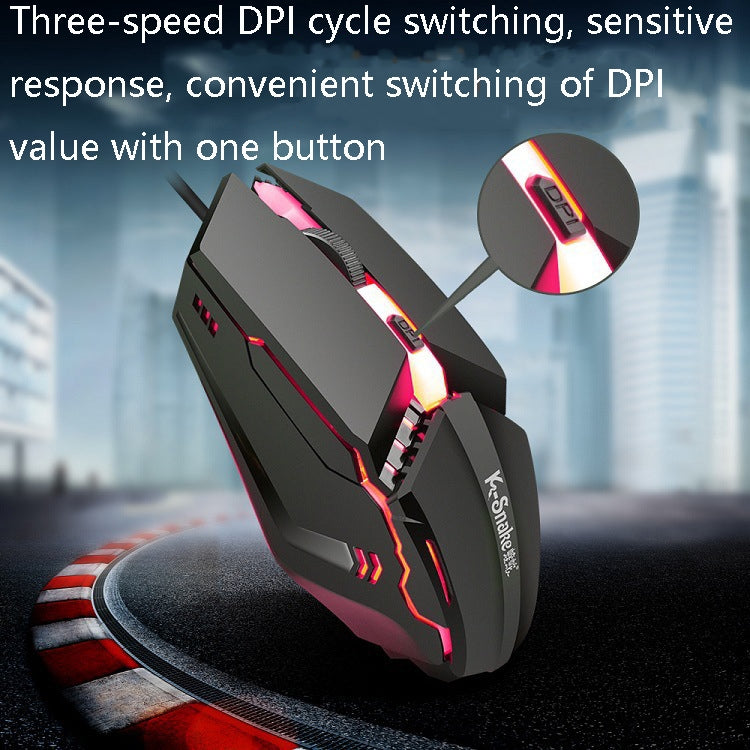 2 PCS K-Snake M11 4 Keys 1600DPI Luminous Game Wired Mouse Notebook Desktop USB Wired Mouse, Cable Length: 1.5m - Wired Mice by K-Snake | Online Shopping UK | buy2fix