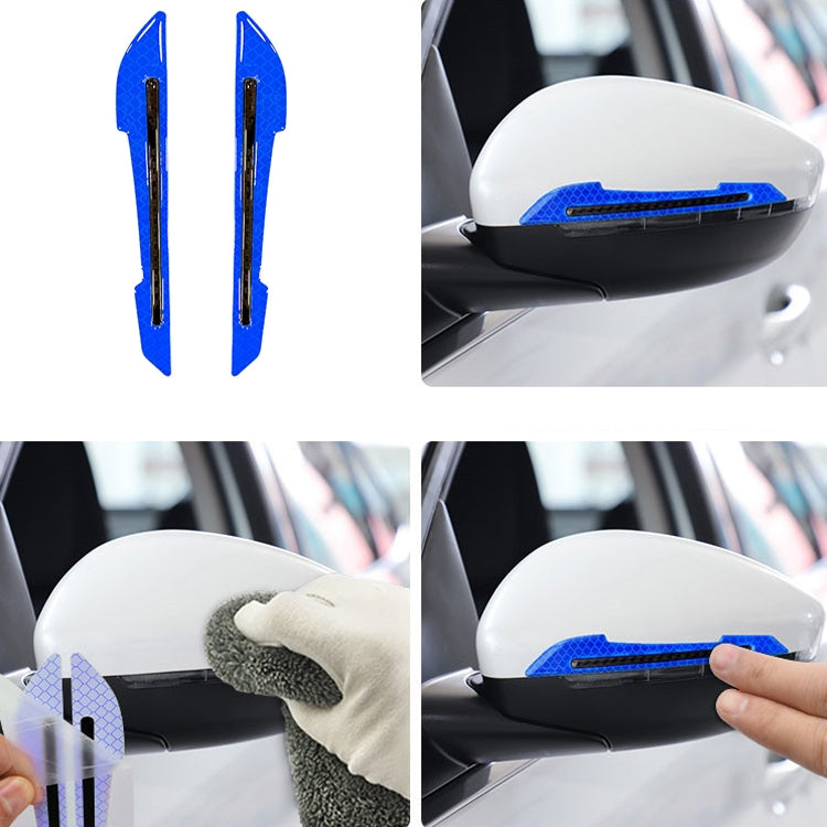 4 Sets Car Reflective Sticker Door Border Anti-Collision Strip Leaf Board Personality Rear View Mirror Warning Sticker(White) - In Car by buy2fix | Online Shopping UK | buy2fix