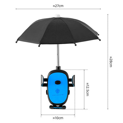 CYCLINGBOX BG-2935 Bicycle Mobile Phone Bracket With Umbrella Waterproof Navigation Electric Car Mobile Phone Frame, Style: Handlebar Installation (Blue) - Outdoor & Sports by CYCLINGBOX | Online Shopping UK | buy2fix