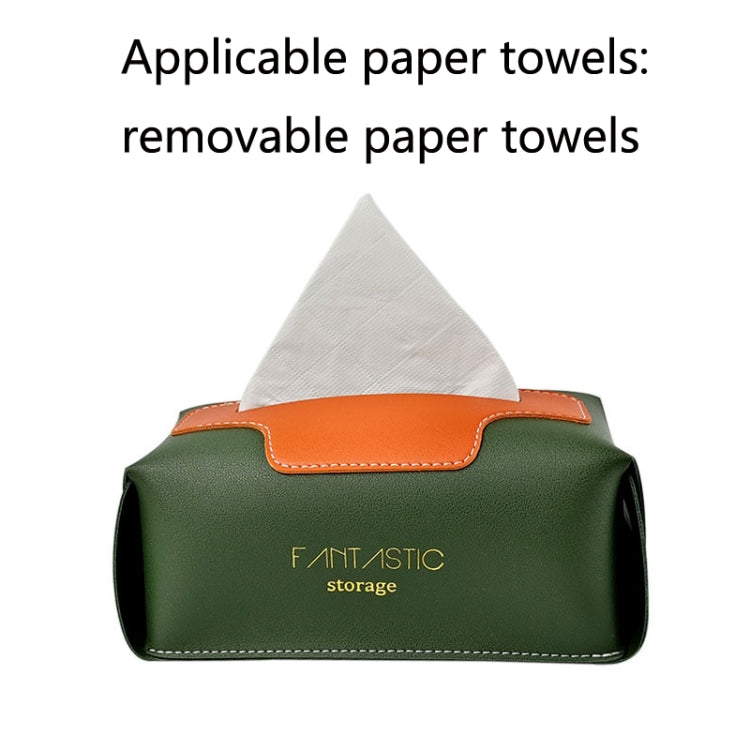 SJM0041 Car PU Paper Tissue Box Hotel Napkin Paper Box Toilet Paper Box(Ocherored) - In Car by buy2fix | Online Shopping UK | buy2fix