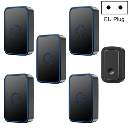 CACAZI A19 1 For 5 Wireless Music Doorbell without Battery, Plug:EU Plug(Black) - Wireless Doorbell by CACAZI | Online Shopping UK | buy2fix