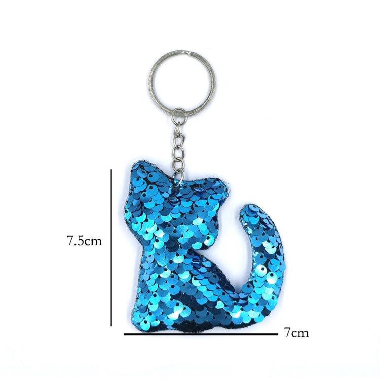 10 PCS PET Sequins Reflective Cat Keychain Bag Car Pendant, Colour: White Colorful - In Car by buy2fix | Online Shopping UK | buy2fix