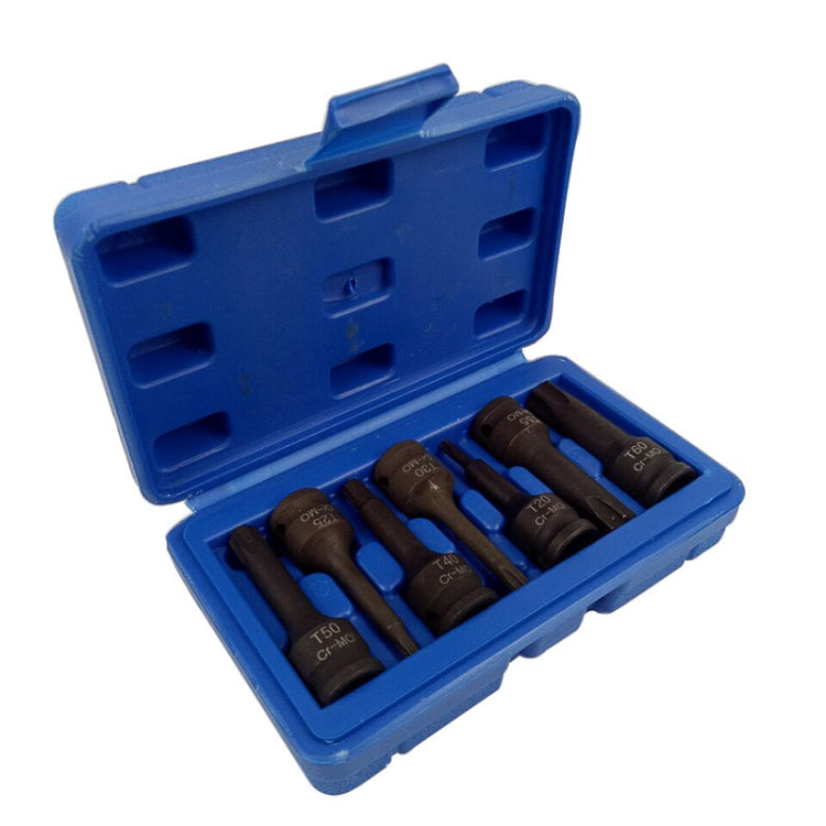 7 PCS / Set 3/8 Inch Pneumatic Pressure Batch Socket Set Tool, Specification: 7093 T Type - In Car by buy2fix | Online Shopping UK | buy2fix