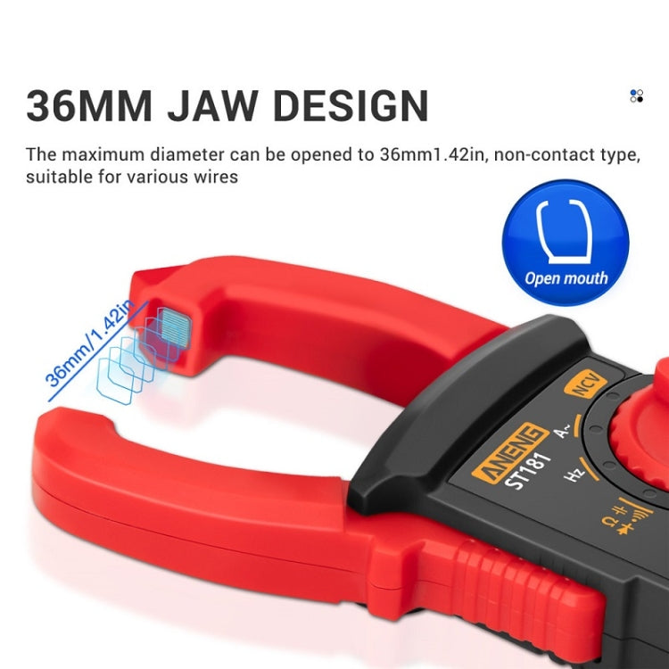 ANENG Intelligent Digital Backlit Clamp-On High-Precision Multimeter, Specification: ST182 with Temp Measurement - Consumer Electronics by ANENG | Online Shopping UK | buy2fix