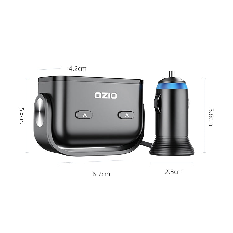 Ozio Car Charger Cigarette Lighter Conversion Plug, Model: Y48QA Black All Agreement Flash Charge - In Car by buy2fix | Online Shopping UK | buy2fix