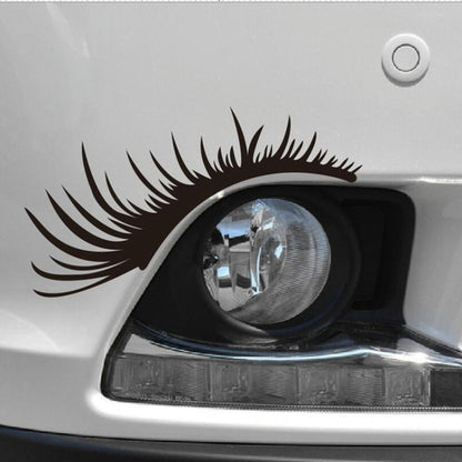 5 Pairs Car Big Lamp Eyebrow Sticker Sexy Eye Eyelash Car Sticker(White) - In Car by buy2fix | Online Shopping UK | buy2fix