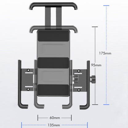 QX-21 Aluminum Alloy Bicycle Shockproof Riding Navigation Mobile Phone Holder(Black) - Outdoor & Sports by buy2fix | Online Shopping UK | buy2fix