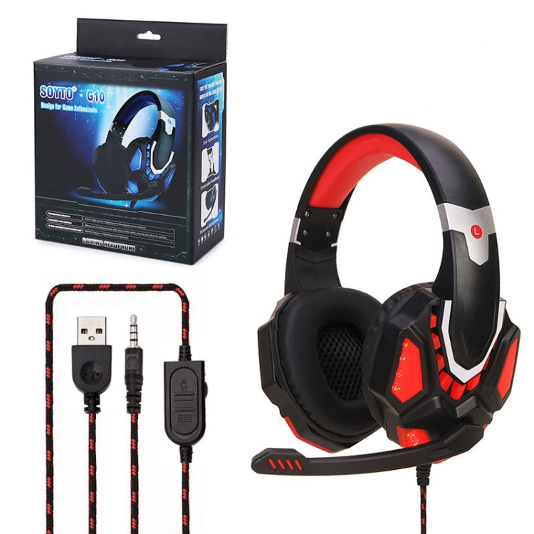 Soyto G10 Gaming Computer Headset For PS4 (Black Red) - Multimedia Headset by Soyto | Online Shopping UK | buy2fix