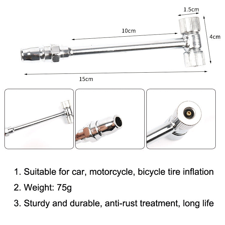 Car Tire Double-Ended Air Nozzle, Specification: T-type - In Car by buy2fix | Online Shopping UK | buy2fix