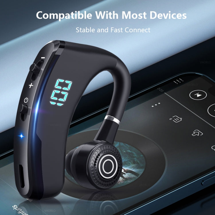 V9S Bluetooth Headset Noise Cancelling Headphones With LED Display(Black Single Ear) - Bluetooth Earphone by buy2fix | Online Shopping UK | buy2fix