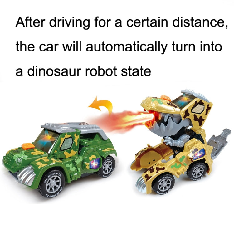 HG-884 Spray Deformation Dinosaur Fighting Vehicle Light Music Automatic Rotating Children Toys(Yellow) - Model Toys by buy2fix | Online Shopping UK | buy2fix