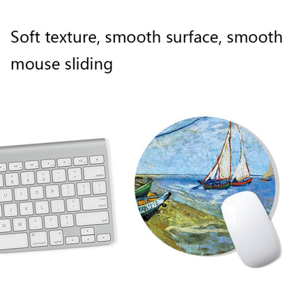 400x900x5mm Locked Am002 Large Oil Painting Desk Rubber Mouse Pad(Seaside Boat) - Mouse Pads by buy2fix | Online Shopping UK | buy2fix