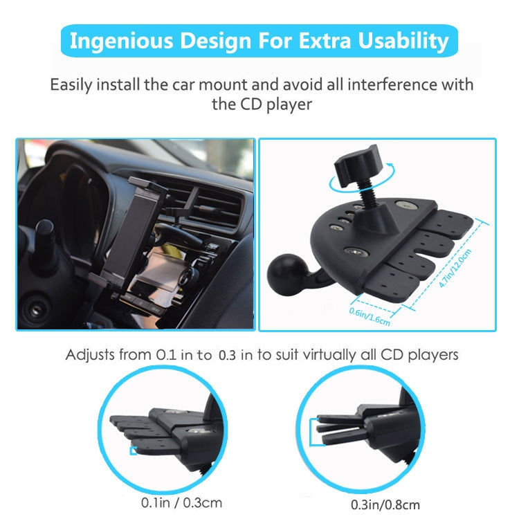 Automobiles CD Port Mobile Phone Tablet Universal Bracket, Specification: Used Within 15 inch - In Car by buy2fix | Online Shopping UK | buy2fix