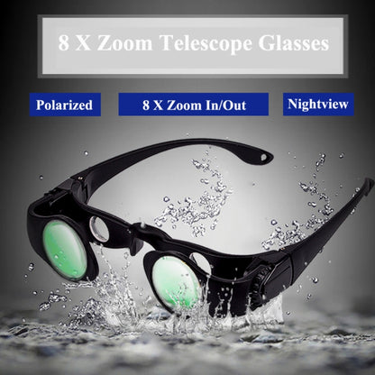 8x Fishing Binoculars Zoomable Telescope Glasses ,Style: Telescope+Three-color Clip - Binoculars by buy2fix | Online Shopping UK | buy2fix