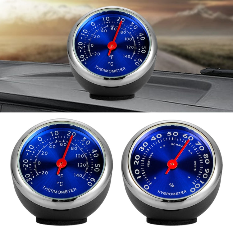 2 PCS Mini Car Dashboard Thermometer Hygrometer Mechanical Decoration(Blue Humidity) - In Car by buy2fix | Online Shopping UK | buy2fix