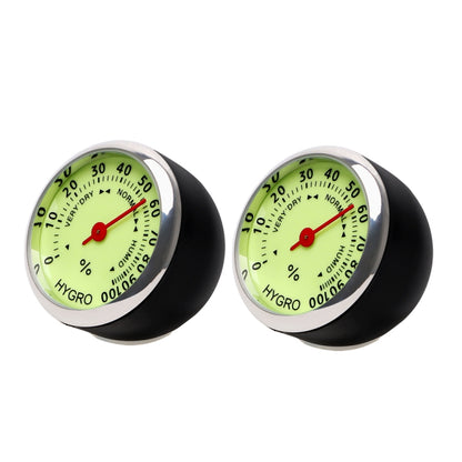 2 PCS Car Night Light Thermometer Humidity Meter Mechanical Mini Ornament(Hygrometer) - In Car by buy2fix | Online Shopping UK | buy2fix