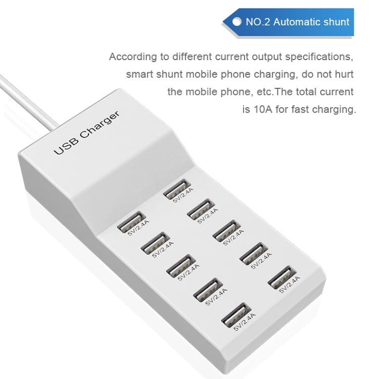 USB Multi-port Charger Mobile Phone Fast Charging Universal Fast Adapter 4 Interface EU Plug - Multifunction Charger by buy2fix | Online Shopping UK | buy2fix