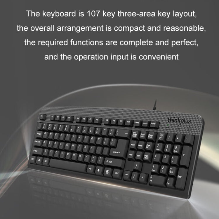 Lenovo Thinkplus USB Wired Office Keyboard And Mouse Set(KM130 Pro) - Wired Keyboard by Lenovo | Online Shopping UK | buy2fix