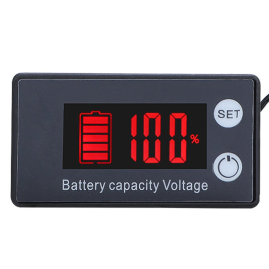 Two-Line Digital Display DC Voltmeter Lead-Acid Lithium Battery Charge Meter, Color: Red - Consumer Electronics by buy2fix | Online Shopping UK | buy2fix