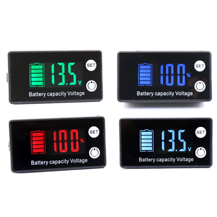 Two-Line Digital Display DC Voltmeter Lead-Acid Lithium Battery Charge Meter, Color: White - Consumer Electronics by buy2fix | Online Shopping UK | buy2fix