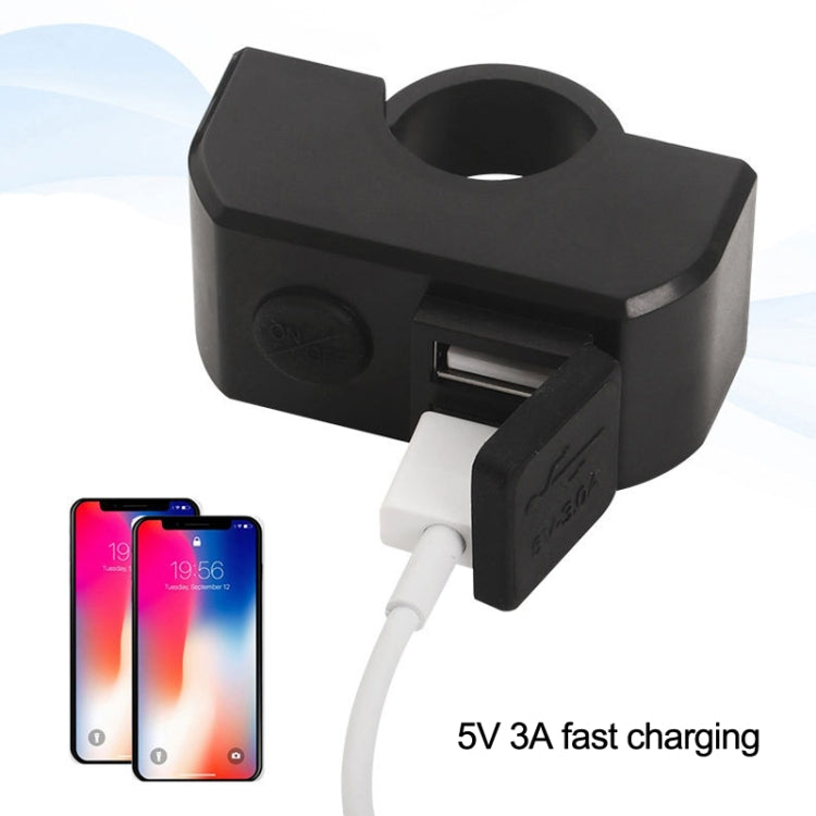 Motorcycle Dual USB Mobile Phone Charger 5V 3A Fast Charging(Black) - In Car by buy2fix | Online Shopping UK | buy2fix