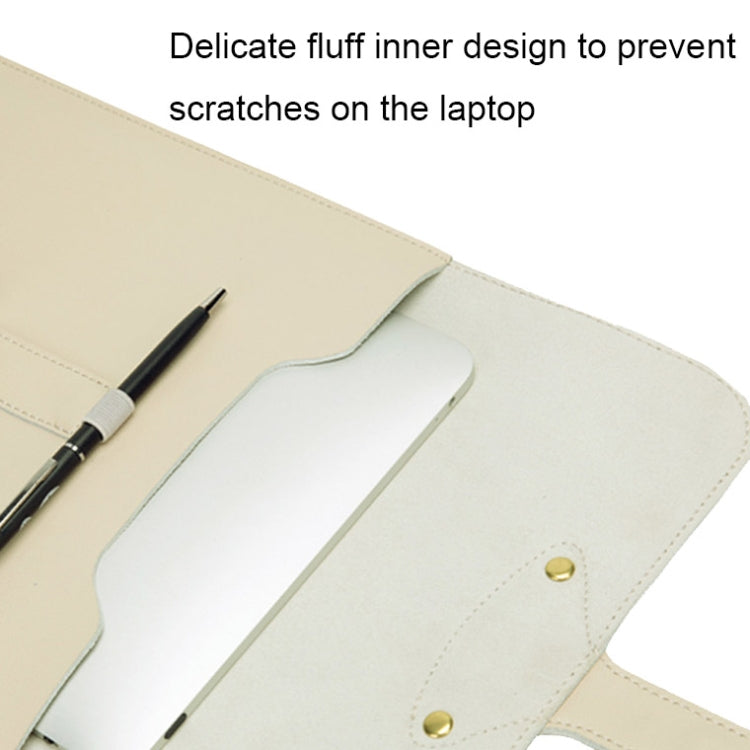 S177 3 In 1 Leather Waterproof Laptop Liner Bags, Size: 14 inches(Light Grey) - 14.1 inch by buy2fix | Online Shopping UK | buy2fix