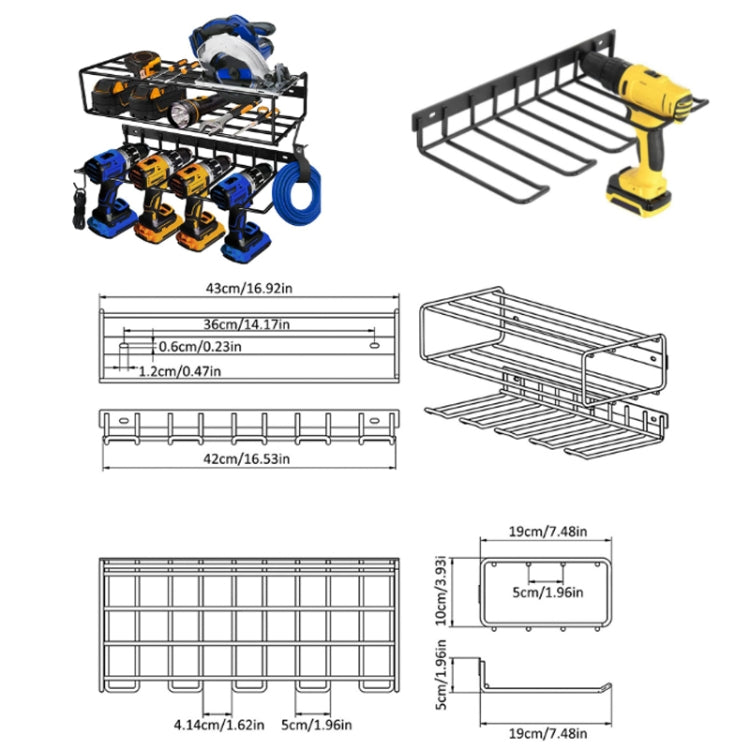 Wall Mounted Handheld Drill Tool Storage Rack, Specification: Single Rack - Others by buy2fix | Online Shopping UK | buy2fix