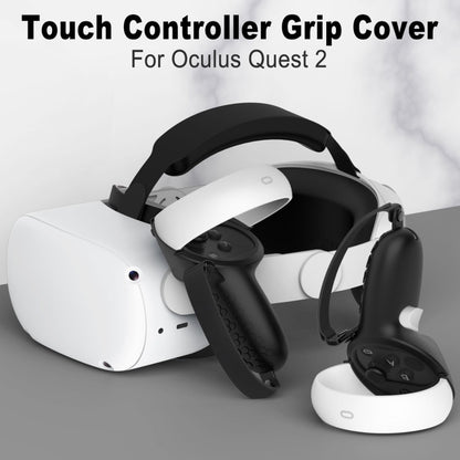 VR Controller Anti-collision Half-pack Silicone Protective Cover For Oculus Quest 2(Black) - Consumer Electronics by buy2fix | Online Shopping UK | buy2fix