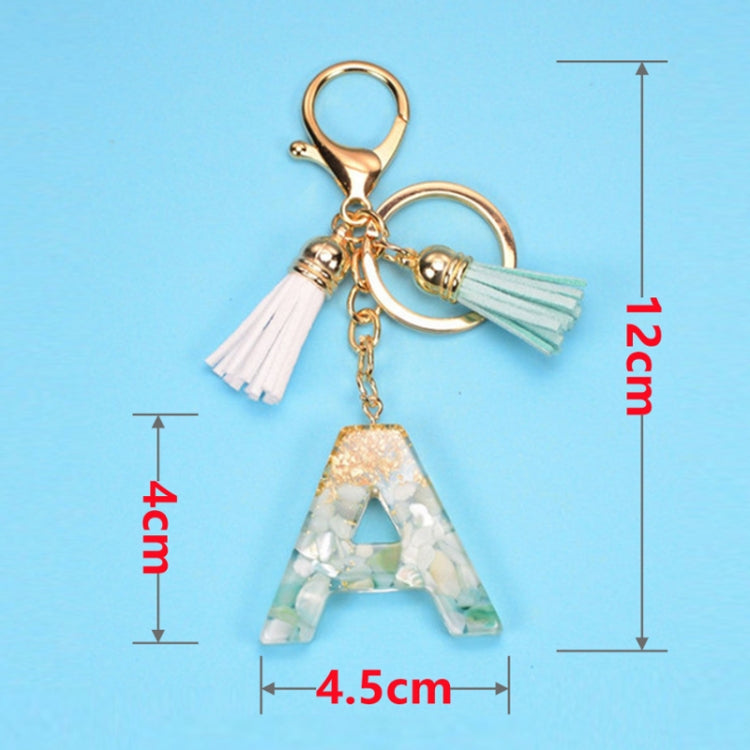 2 PCS Gold Foil English Letter Tassel Keychain Bag Decoration Pendant(X) - In Car by buy2fix | Online Shopping UK | buy2fix