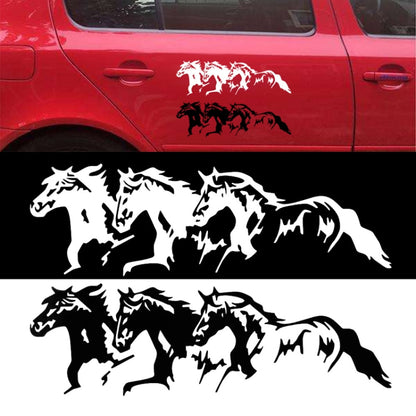 5PCS FGM-002 Carving Reflective Stickers Galloping Horse Car Body Sticker(Black) - In Car by buy2fix | Online Shopping UK | buy2fix