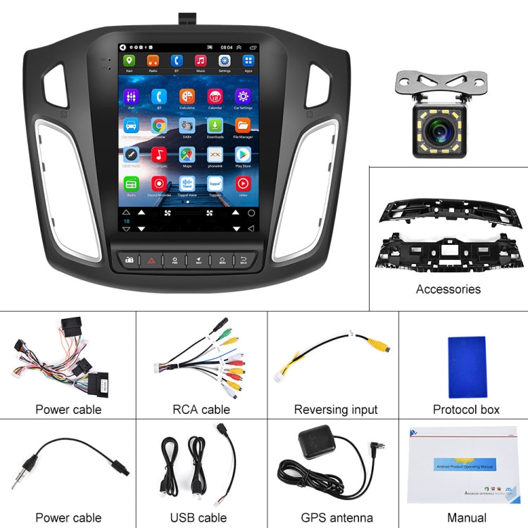 For Ford Focus 9.7 inch Android WiFi Car Integrated Machine, Style: Standard+12 Light Camera(2+32G) - In Car by buy2fix | Online Shopping UK | buy2fix