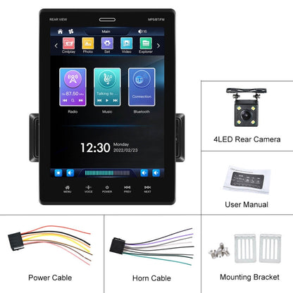 C800 9.5 Inch MP5 Single Butt Carplay Player, Style: Standard+4 Light Camera - In Car by buy2fix | Online Shopping UK | buy2fix