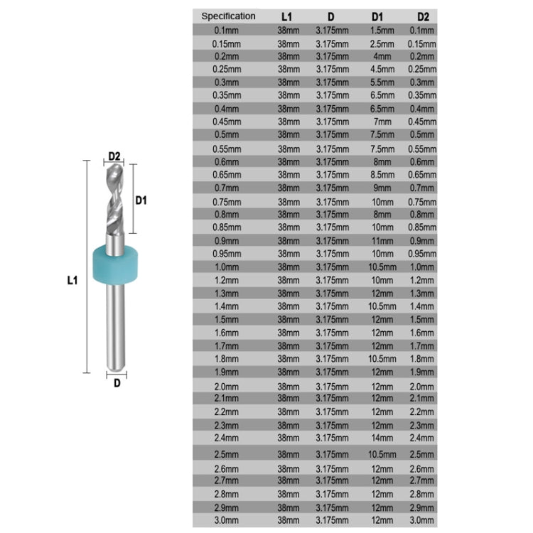 10 In 1 PCB Tungsten Steel Drill Bits Carving Miniature Drill Bits, Size: 2.1-3.0mm - Drill & Drill Bits by buy2fix | Online Shopping UK | buy2fix