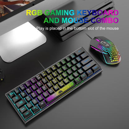 ZIYOULANG K61 62 Keys Game RGB Lighting Notebook Wired Keyboard, Cable Length: 1.5m(White Blue) - Wired Keyboard by ZIYOULANG | Online Shopping UK | buy2fix