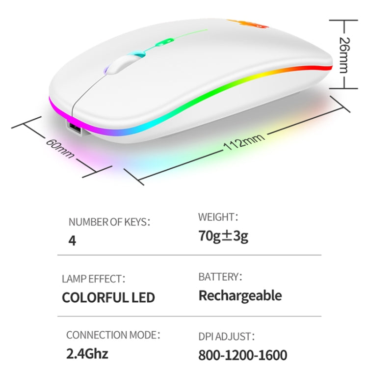 XUNSVFOX XYH50 4 Keys USB Charging Business Office Wireless Light Mouse(Silver) - Wireless Mice by XUNSVFOX | Online Shopping UK | buy2fix