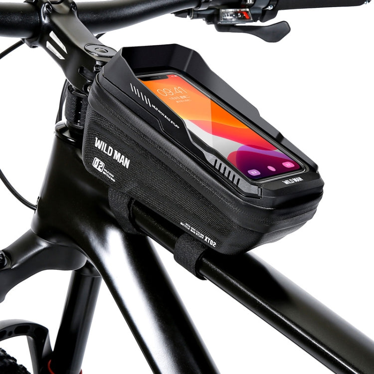 WILD MAN XT2 1L Bicycle EVA Hard Shell Waterproof Phone Touch Screen Beam Bag(Twill) - Bicycle Bags by WILD MAN | Online Shopping UK | buy2fix