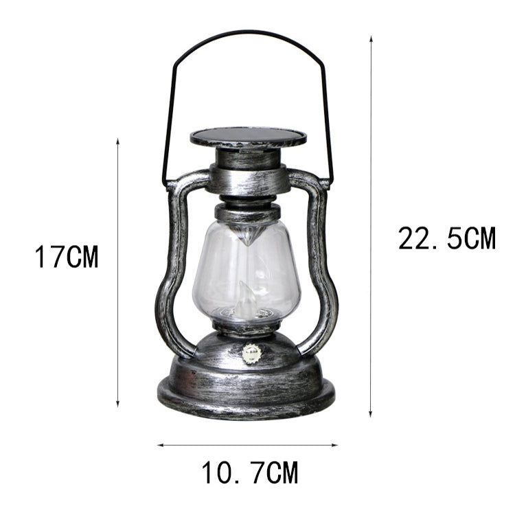 200802 Retro Solar Kerosene Lamp Shape Handheld Lamp Home Decor Flame Lamp(Bronze) - With Solar Panel by buy2fix | Online Shopping UK | buy2fix