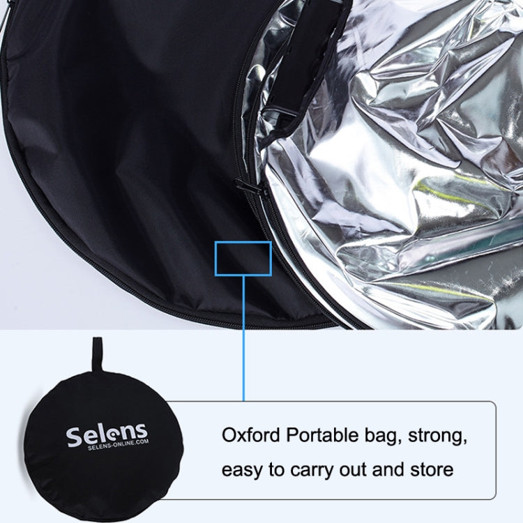 Selens  5 In 1 (Gold / Silver  / White / Black / Soft Light) Folding Reflector Board, Size: 60x90cm - Camera Accessories by Selens | Online Shopping UK | buy2fix