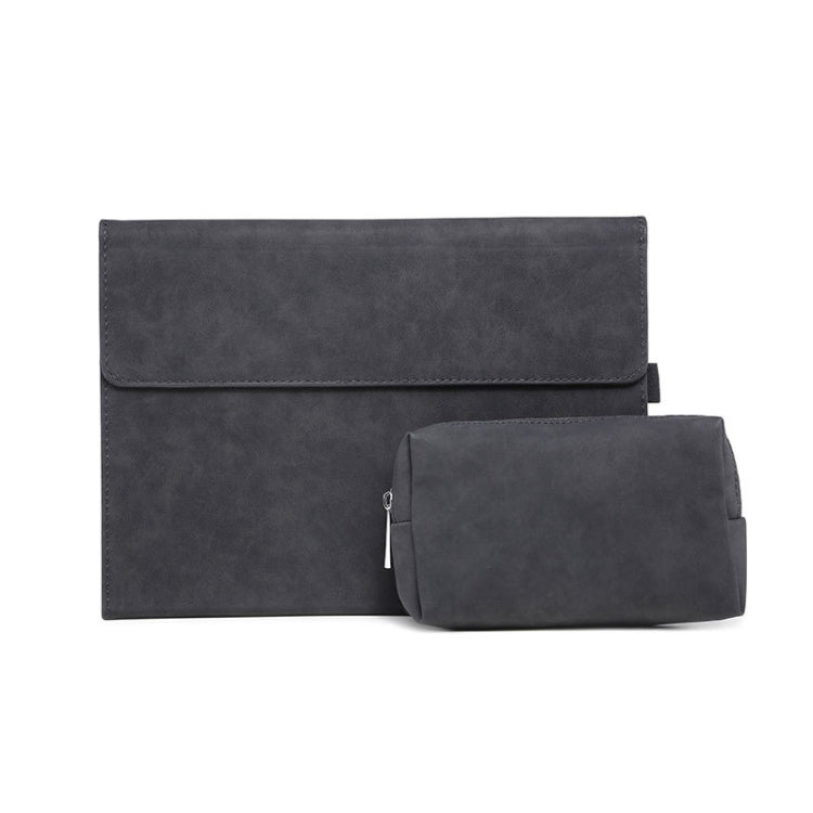 For Microsoft Surface Pro 9 Tablet Protective Case Holder(South African Sheepskin Black Case + Power Supply Bag) - Others by buy2fix | Online Shopping UK | buy2fix