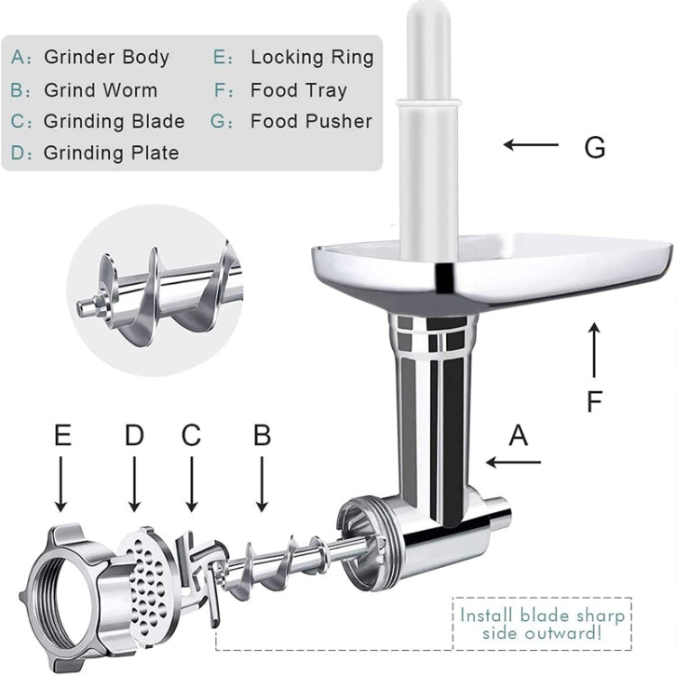 For KitchenAid Porking Enemy Accessories Dough Maker Grinder Meat Universal Set, Color: Silver Gray - Home & Garden by buy2fix | Online Shopping UK | buy2fix