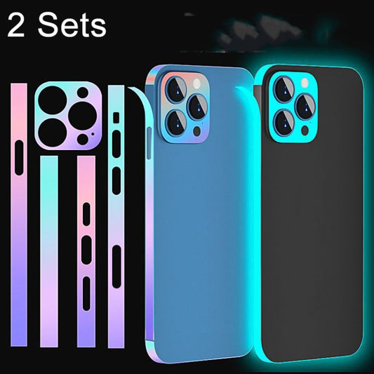 For iPhone 12 2 Sets Dazzle Colour Luminous Side Frame Film - iPhone 12 / 12 Pro Tempered Glass by buy2fix | Online Shopping UK | buy2fix