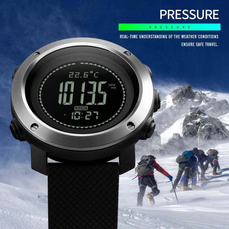 SKMEI 1427 Outdoor Sports Women Watch High Pressure Compass Electronic Watch, Style: Rubber Ring Version (Black) - Leather Strap Watches by buy2fix | Online Shopping UK | buy2fix