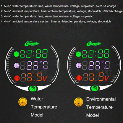 Morfayer YL-M05 4 In 1 Environmental Temperature Model 9-24V LED Night Vision Motorcycle Modification Instrument - In Car by buy2fix | Online Shopping UK | buy2fix