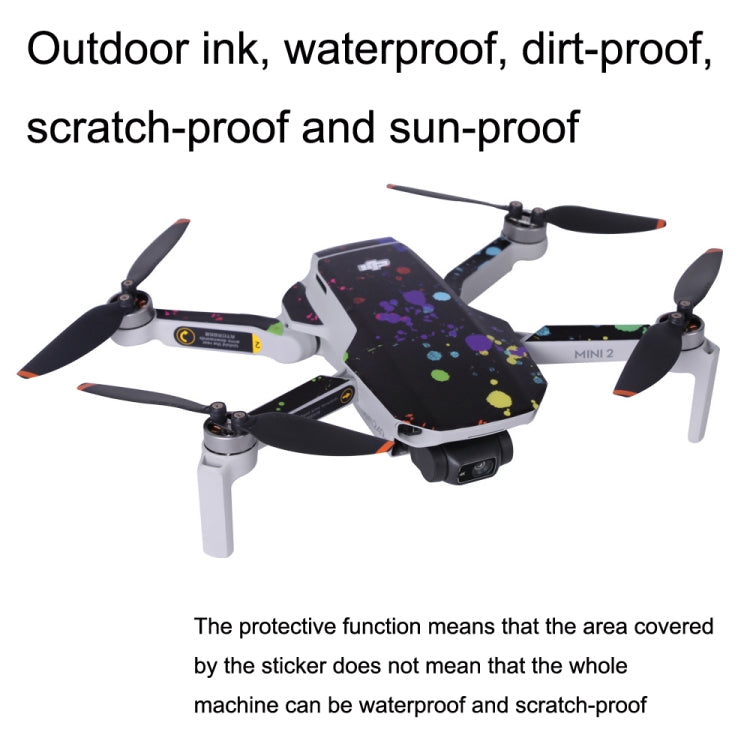 Sunnylife MM2-TZ452 For DJI Mini 2 Waterproof PVC Drone Body + Arm + Remote Control Decorative Protective Stickers Set(Drawing Black) - DJI & GoPro Accessories by Sunnylife | Online Shopping UK | buy2fix