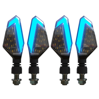 MK-236 4pcs 22LED Motorcycle V Line Two Color Turning Light Signal Angle Light(Yellow Blue) - In Car by buy2fix | Online Shopping UK | buy2fix